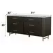 Clayten White and Espresso 6 Drawer Dresser with Marble Top