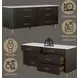 Clayten White and Espresso 6 Drawer Dresser with Marble Top