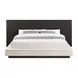 Clayten Beige and Espresso King Upholstered Panel Bed