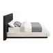Clayten Beige and Espresso King Upholstered Panel Bed