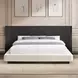 Clayten Beige and Espresso King Upholstered Panel Bed
