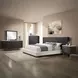 Clayten Beige and Espresso King Upholstered Panel Bed