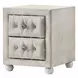 Reggie Beige Upholstered 2 Drawer Nightstand