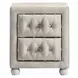 Reggie Beige Upholstered 2 Drawer Nightstand