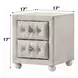 Reggie Beige Upholstered 2 Drawer Nightstand