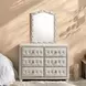 Reggie Beige Upholstered Arched Dresser Mirror