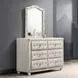 Reggie Beige Upholstered Arched Dresser Mirror