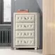 Reggie Beige Upholstered 4 Drawer Chest