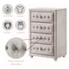Reggie Beige Upholstered 4 Drawer Chest