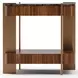 Altura Smoked Walnut and Champagne Gold Square Stone Top Side Table