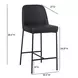 Sydney Black Upholstered Counter Height Stool Set of 2