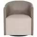 Aria Meg Taupe and Ivanhoe Mineral Upholstered Swivel Lounge Chair