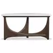 Elowen Vale Turkish Coffee and White Demilune Marble Top Sofa Table