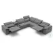 Beaumont Dark Gray Leather 142" Power Reclining Sectional