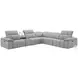 Beaumont Light Gray Leather 142" Power Reclining Sectional