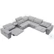 Beaumont Light Gray Leather 142" Power Reclining Sectional