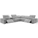 Beaumont Light Gray Leather 142" Power Reclining Sectional