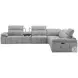 Beaumont Light Gray Leather 142" Power Reclining Sectional