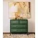 Beckett Dyed Grasscloth and Dark Green Matte Lacquer 4 Drawer Chest