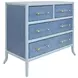 Beckett Dyed Grasscloth and Light Blue Matte Lacquer 4 Drawer Chest