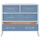 Beckett Dyed Grasscloth and Light Blue Matte Lacquer 4 Drawer Chest