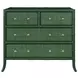 Beckett Dyed Grasscloth and Dark Green Matte Lacquer 4 Drawer Chest