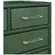 Beckett Dyed Grasscloth and Dark Green Matte Lacquer 4 Drawer Chest