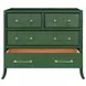 Beckett Dyed Grasscloth and Dark Green Matte Lacquer 4 Drawer Chest