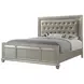 B0846J Silver Upholstered King Panel Bed