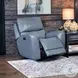 BelleAvenue Persian Blue Leather Glider Power Recliner with Power Headrest and USB Charging