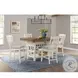 Marlow Antique White And Walnut Counter Height Dining Room Set