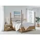 Escape Glazed Natural Oak Queen Upholstered Poster Bed