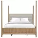 Escape Glazed Natural Oak King Upholstered Poster Bed