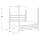 Escape Glazed Natural Oak King Upholstered Poster Bed