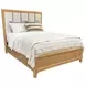 Escape Glazed Natural Oak King Upholstered Panel Bed