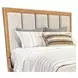 Escape Glazed Natural Oak King Upholstered Panel Bed