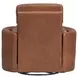 Arcadia Vintage Whiskey Leather Swivel Glider Power Recliner with USB Charging