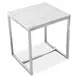 Isolde White and Brushed Nickel Rectangular Marble Top End Table