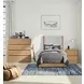 Modena Natural and Cream Twin Upholstered Panel Bed