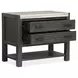 Plum Creek Ravenwood Black and White 2 Drawer Open Marble Top Nightstand with USB Charging