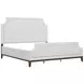 Oakridge Medley Piano Brown Upholstered King Panel Bed with Nailhead Trim