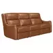 Channing Renaissance Cinnamon Leather Zero Gravity Triple Power Reclining Living Room Set with Nailhead Trim and USB Charging