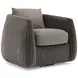 Sarene Gray Upholstered Outdoor Swivel Accent Chair