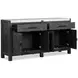 Plum Creek Ravenwood Black and White 4 Door Marble Top Sideboard