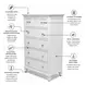 Bay Harbor Distressed White 5 Drawer Chest
