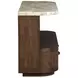 Mcpherson Burnt Umber Demilune Marble Top Sofa Table