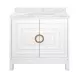 Bixby Matte White Lacquer Carrera Marble Top Bath Vanity