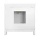 Bixby Matte White Lacquer Carrera Marble Top Bath Vanity