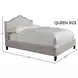 Jamie Flour Natural Performance Fabric Queen Upholstered Panel Bed