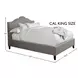 Jamie Falstaff Gray Performance Fabric California King Upholstered Panel Bed
